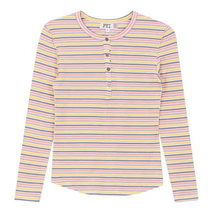 Multi Striped Ribbed Top