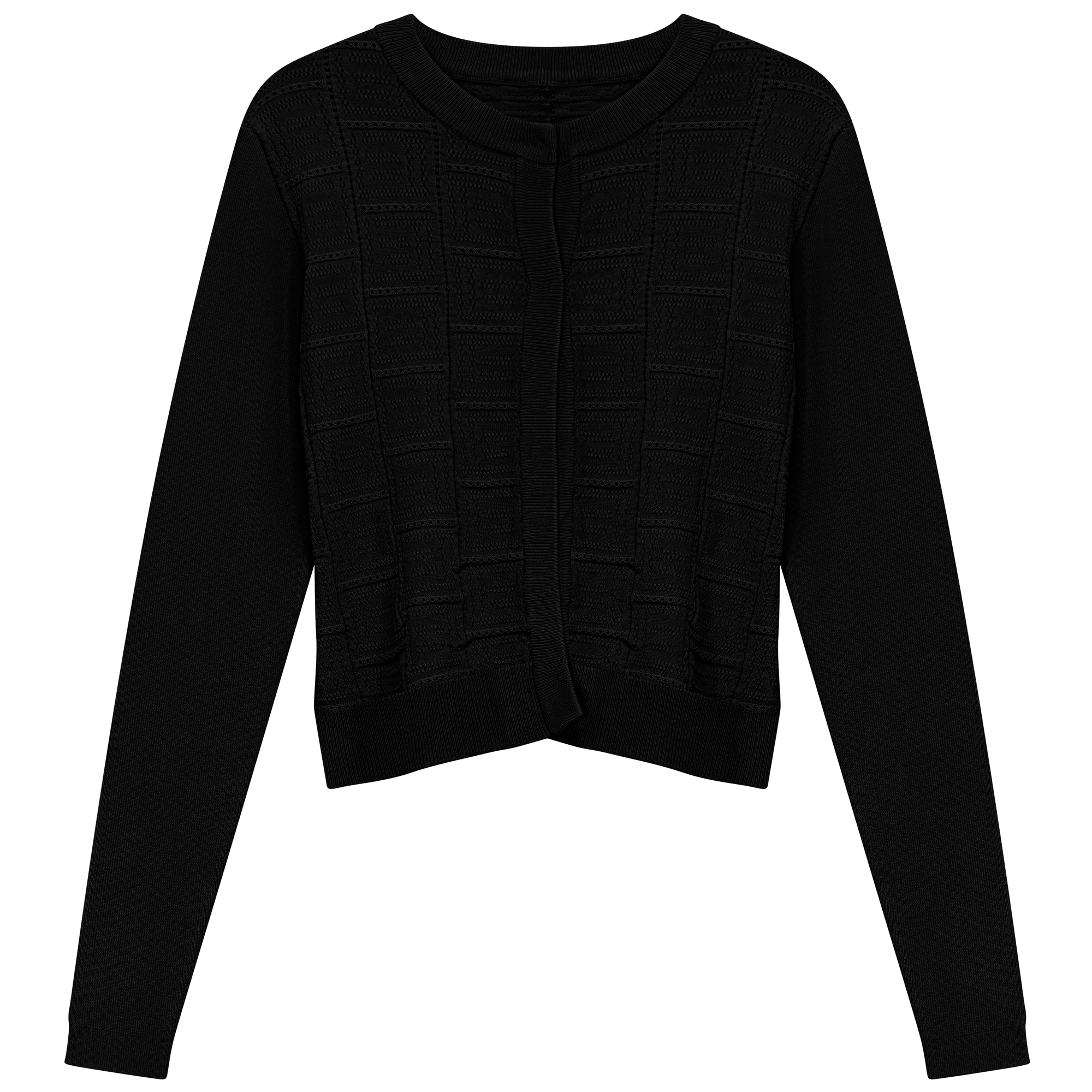 Pointelle Knit Crop Cardigan