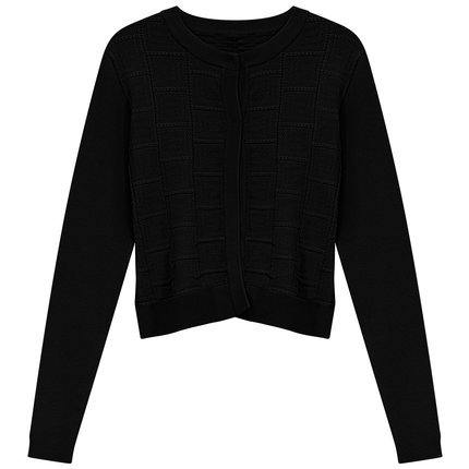 Pointelle Knit Crop Cardigan