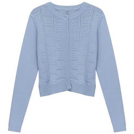 Pointelle Knit Crop Cardigan