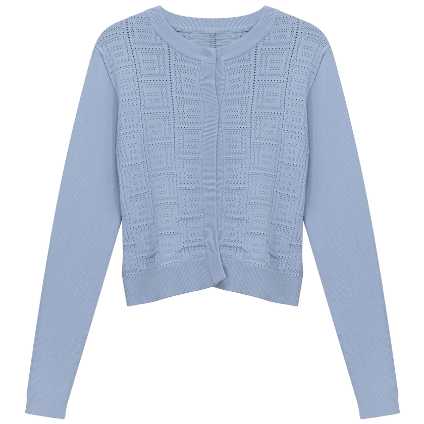 Pointelle Knit Crop Cardigan