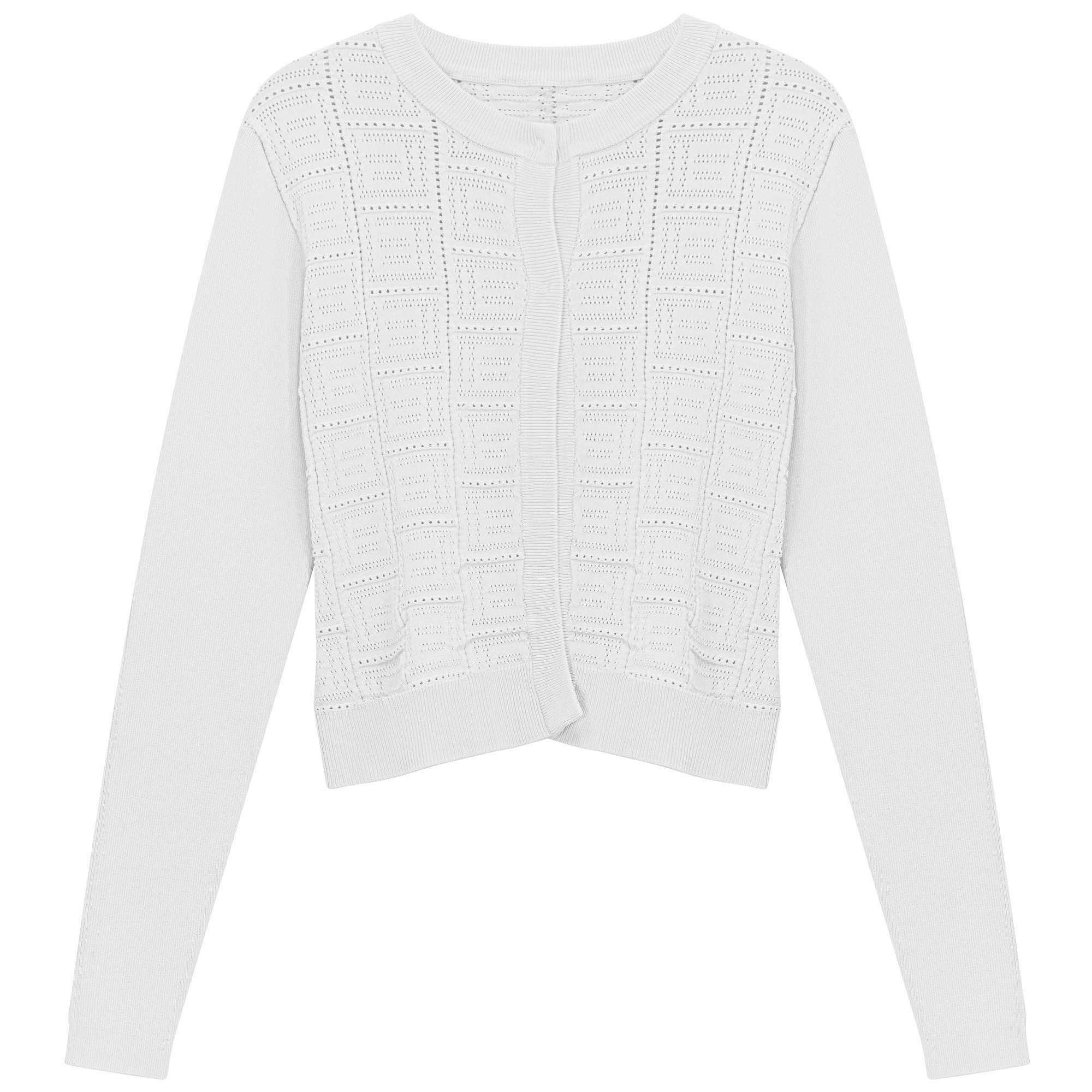 Pointelle Knit Crop Cardigan