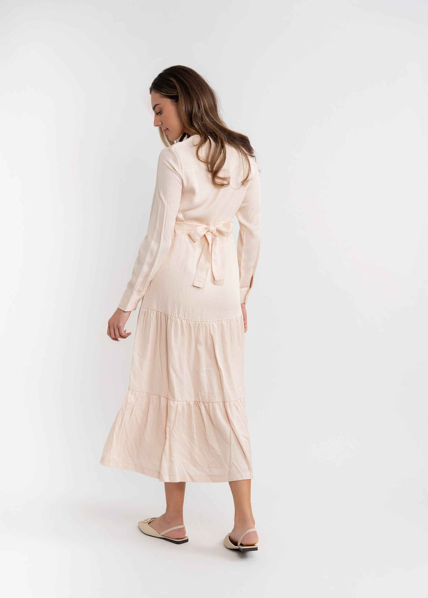 Woven Tiered Belt Dress