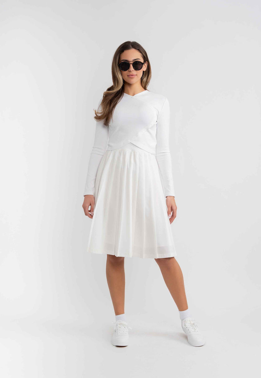 Pull On Pleated Skirt