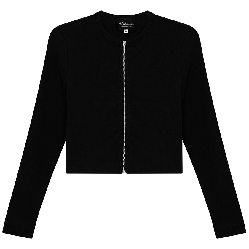 Maternity Ribbed Zip Cardigan