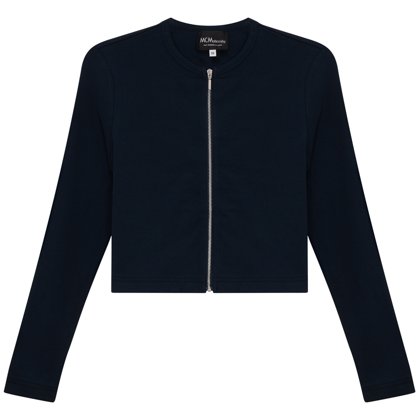 Maternity Ribbed Zip Cardigan