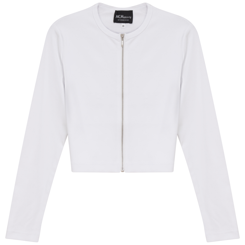 Maternity Ribbed Zip Cardigan