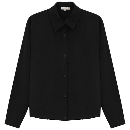 Maternity Cropped Copper Tencel Blouse