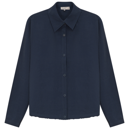 Maternity Cropped Copper Tencel Blouse