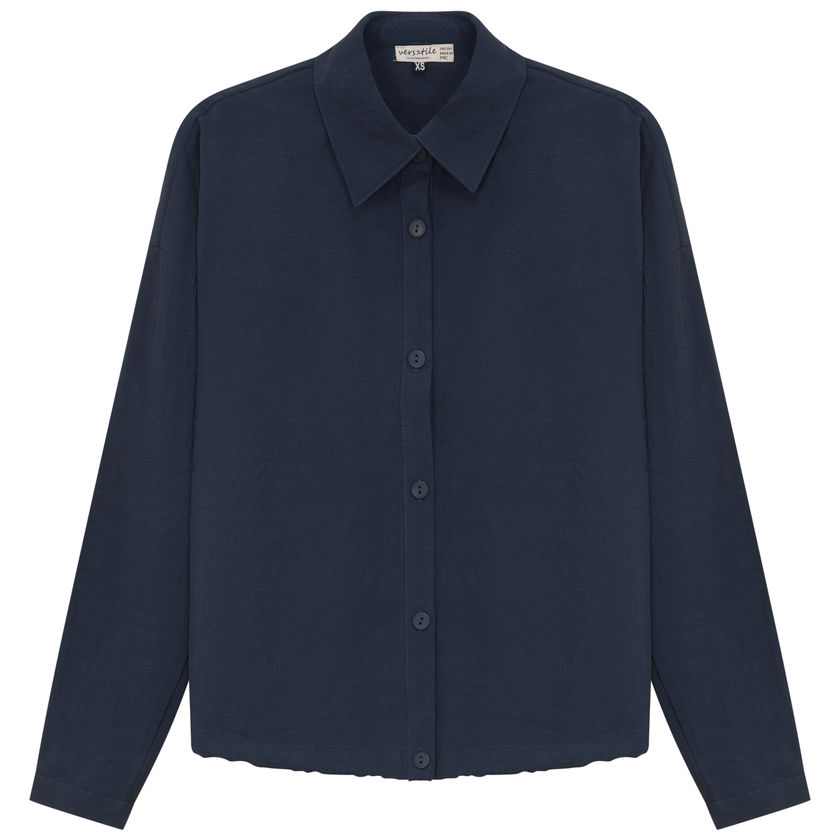 Maternity Cropped Copper Tencel Blouse