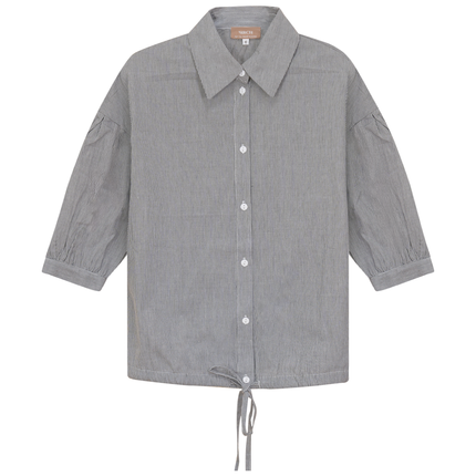 Maternity Striped Cropped Bungee Blouse