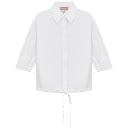 Maternity Striped Cropped Bungee Blouse