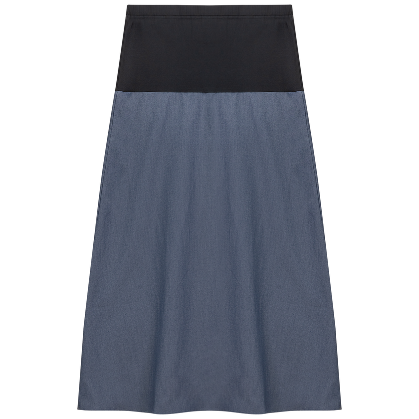 Maternity Chambray Midi Skirt