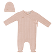 Pointelle Rib Wrap Onesie and Hat