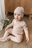 Pointelle Rib Wrap Onesie and Hat