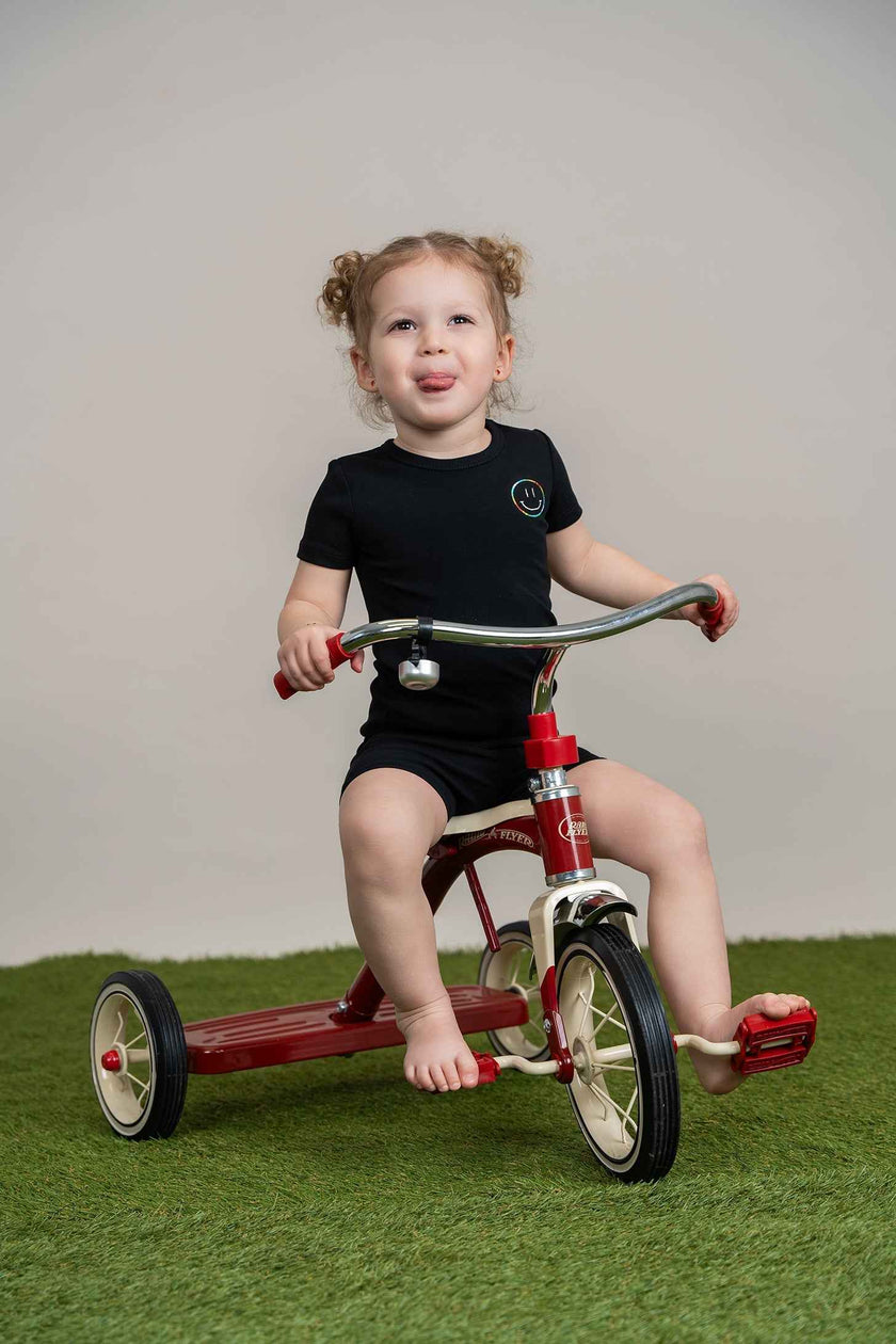 Smiley Embroidered Shorts Set