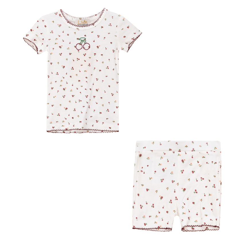 Cherry Print Shorts Set
