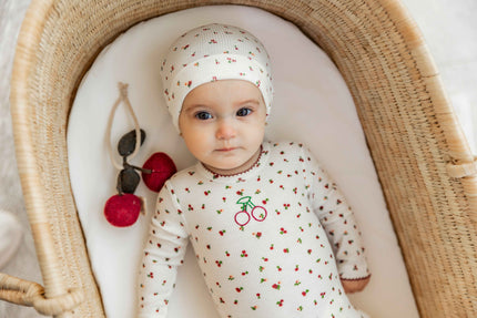 Cherry Print Onesie with Hat