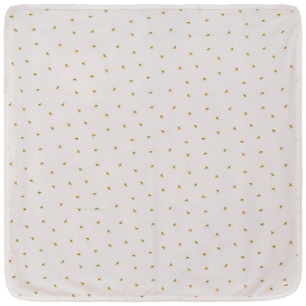 Floral Print Pointelle Blanket