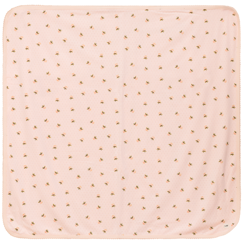 Floral Print Pointelle Blanket