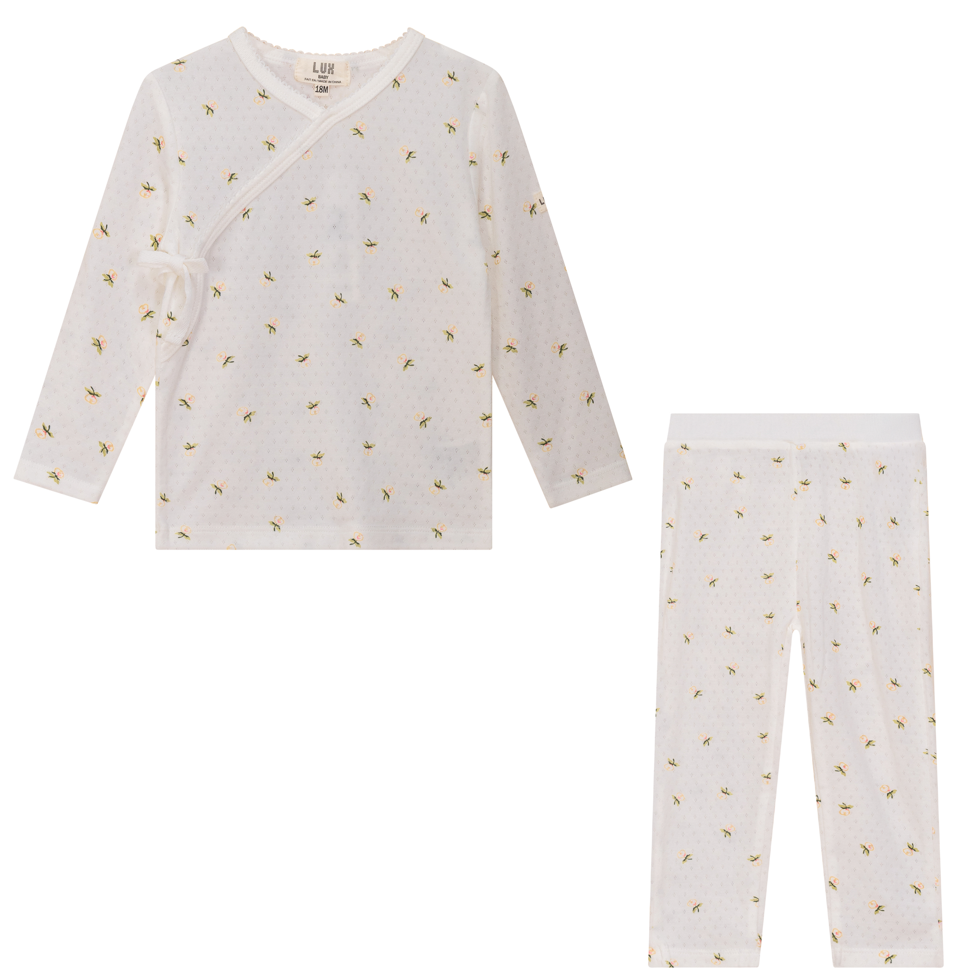 Floral Print Pointelle 2Pc Set