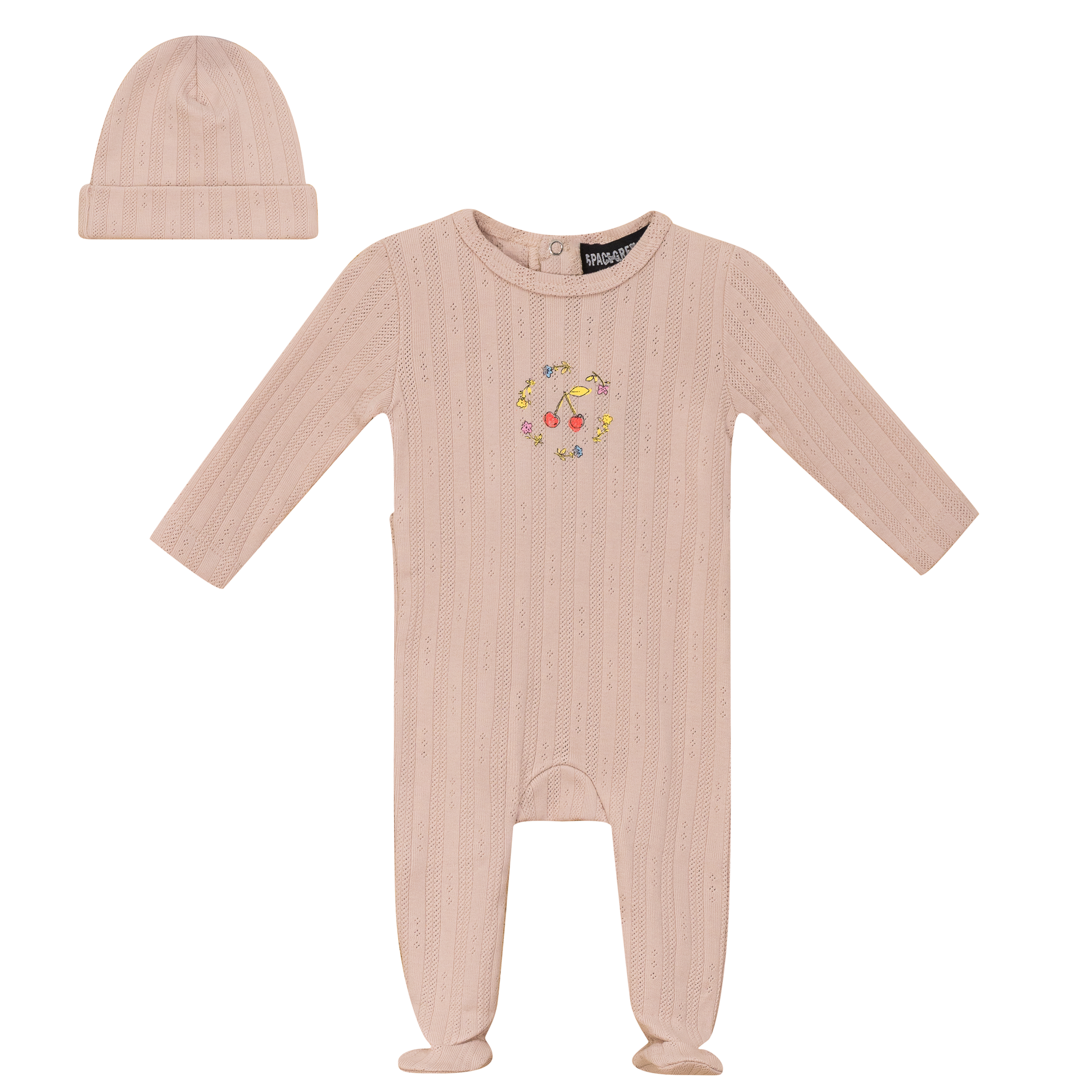 Pointelle Ribbed Onesie and Hat