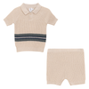 Waffle Knit Striped 2Pc Set