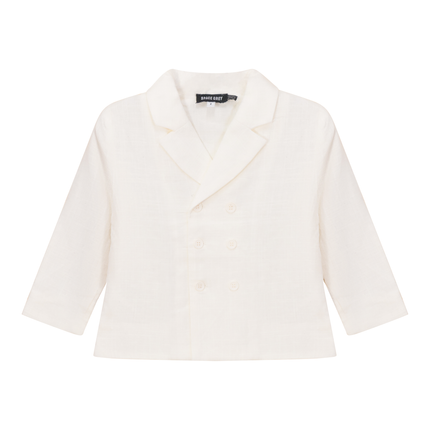 Woven Double Breasted Blazer