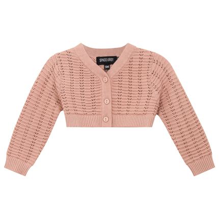 Pointelle Knit Cropped Cardigan