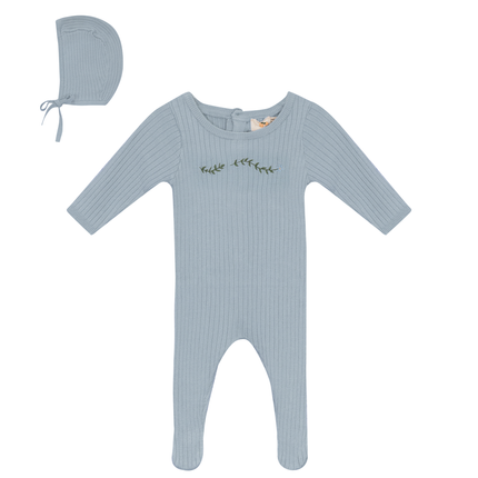 Rib Knit Stretchie and Bonnet