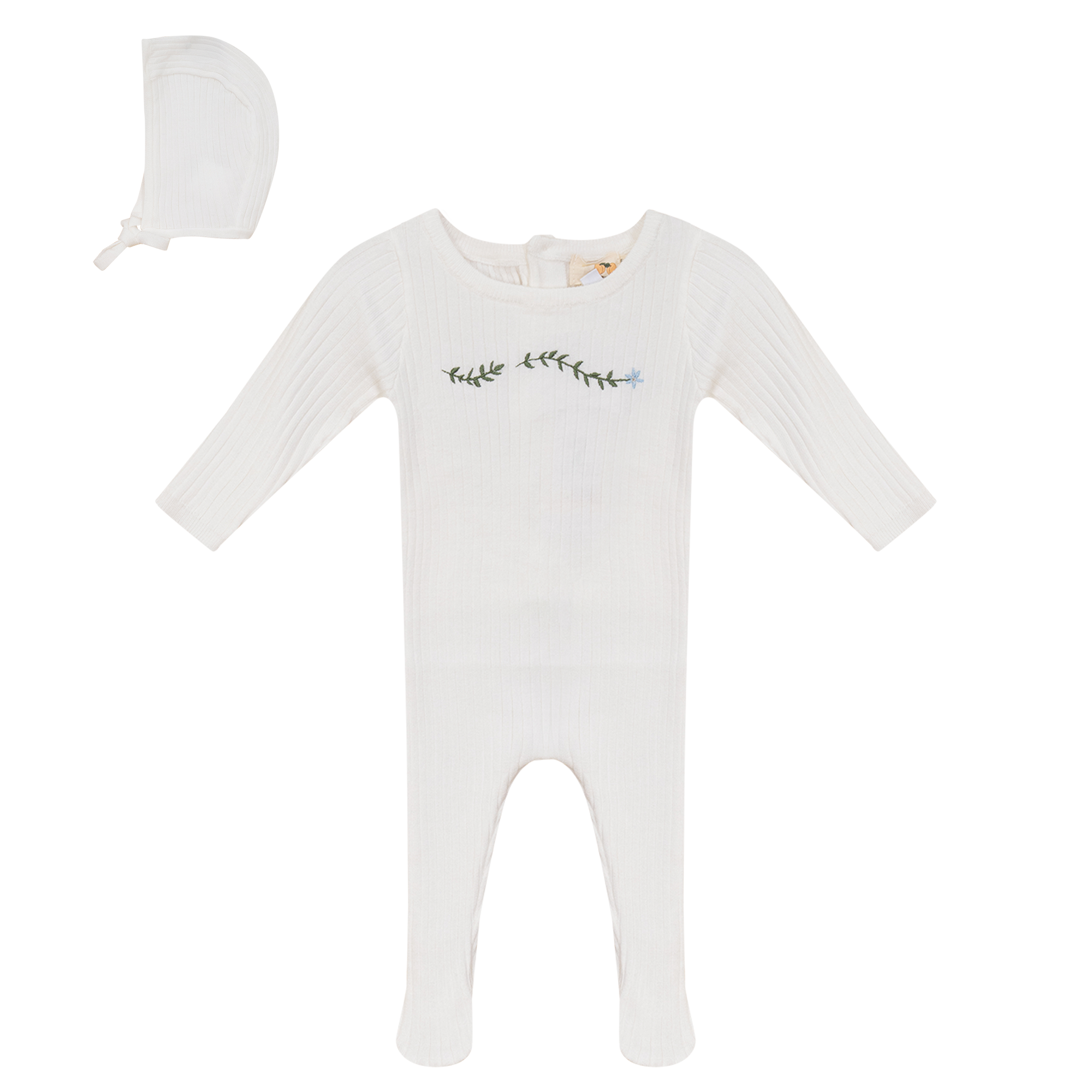 Rib Knit Stretchie and Bonnet