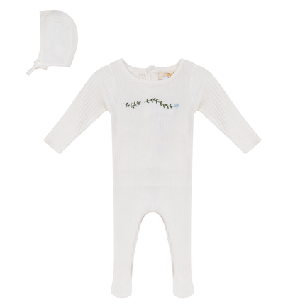 Rib Knit Stretchie and Bonnet