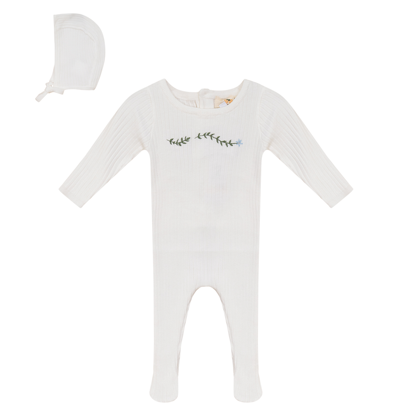 Rib Knit Stretchie and Bonnet