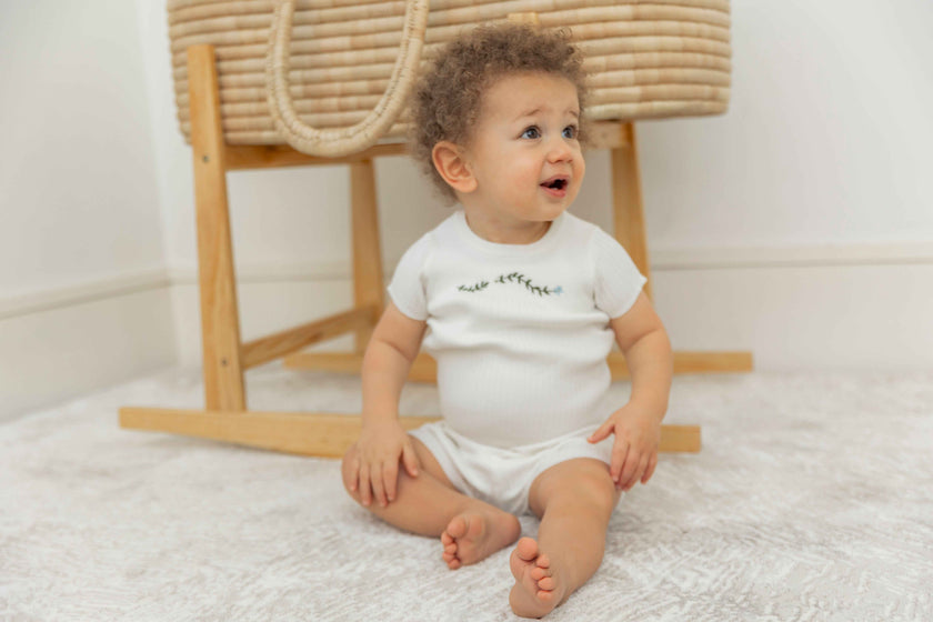 Rib knit Top and Shorts Set