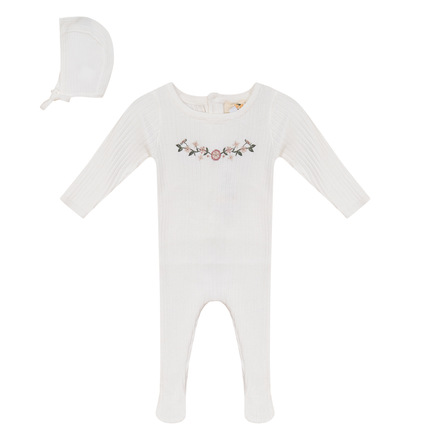 Rib Knit Stretchie and Bonnet