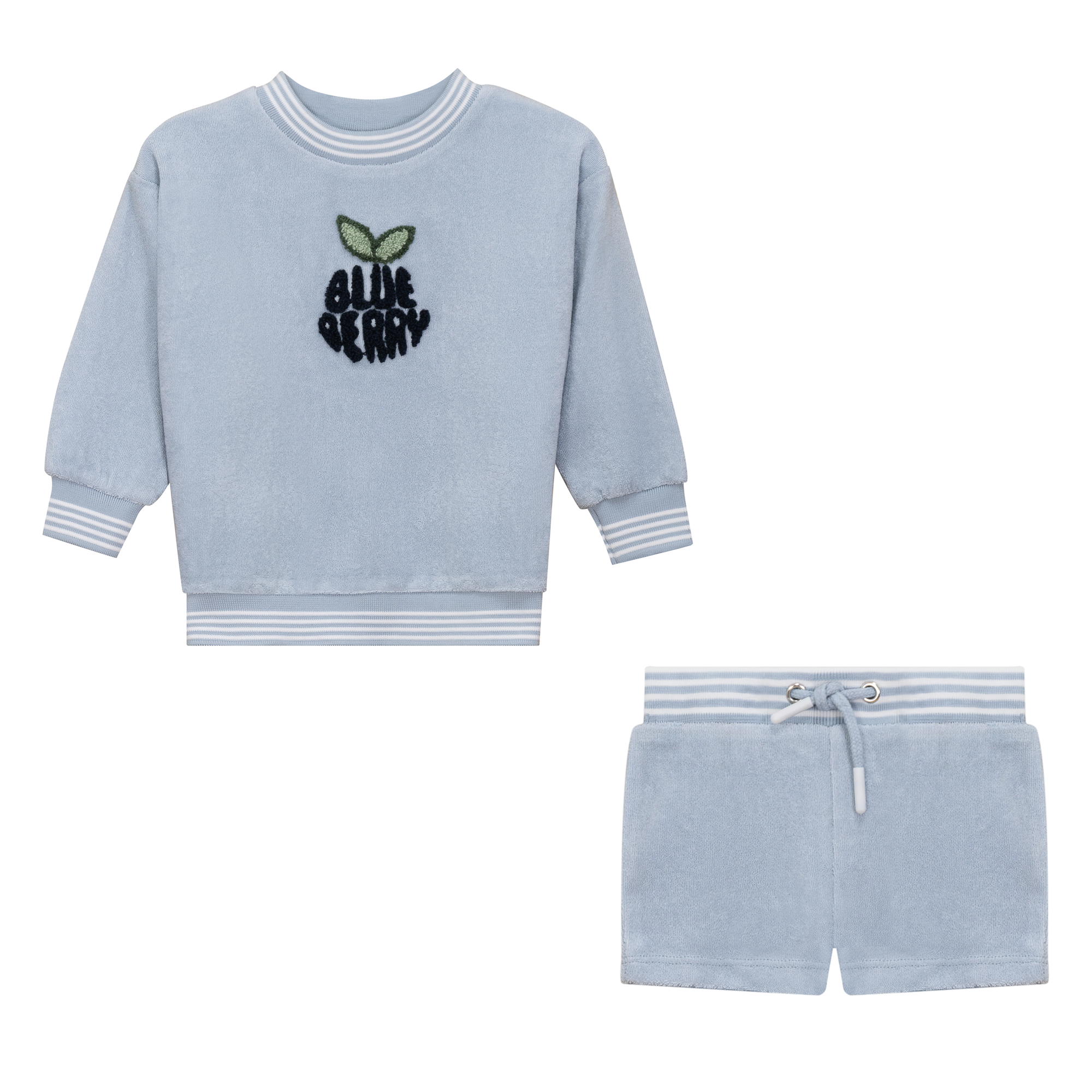 Blue Berry Striped Terry 2Pc Set