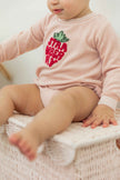 Strawberry Striped Teryy Onesie