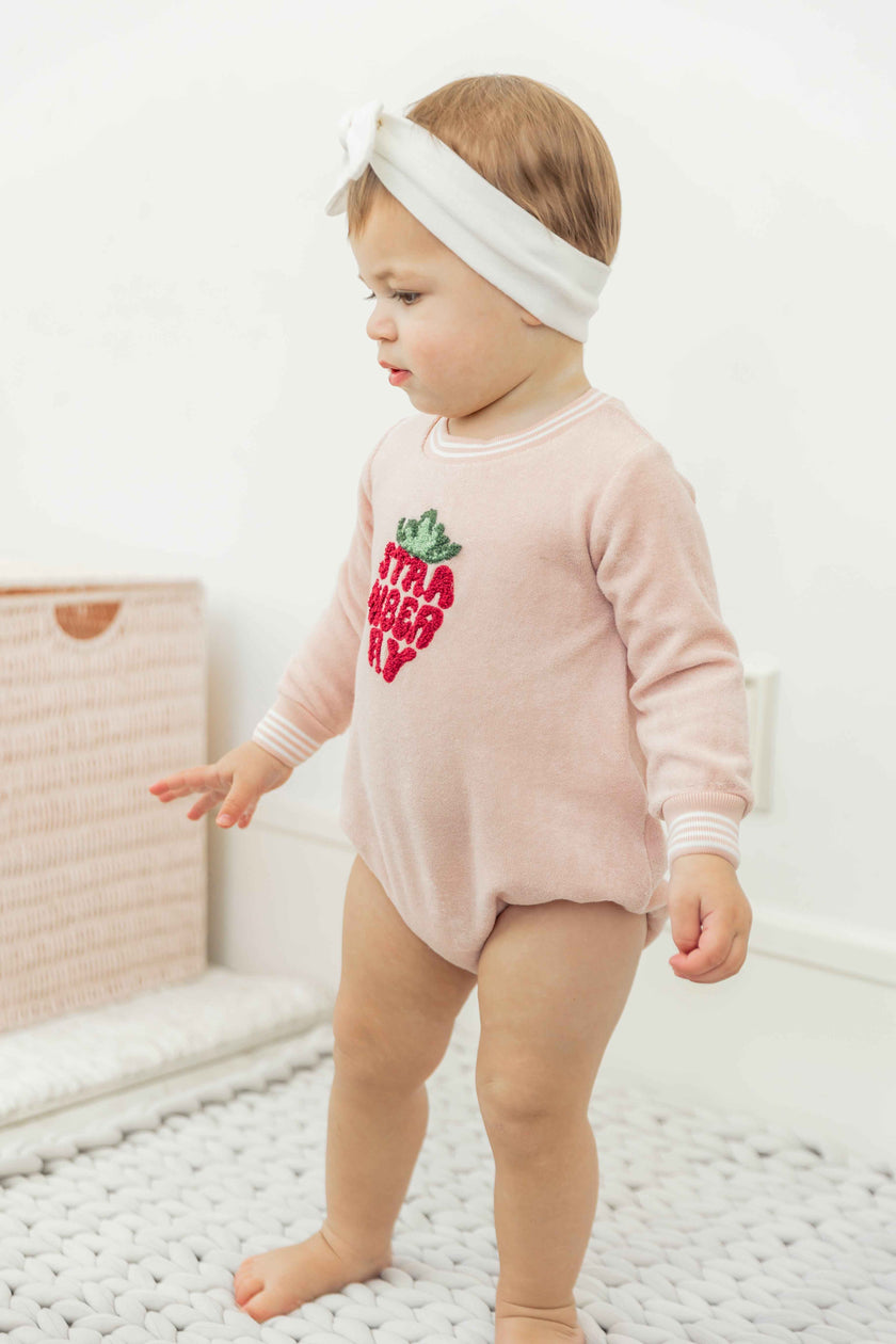 Strawberry Striped Teryy Onesie