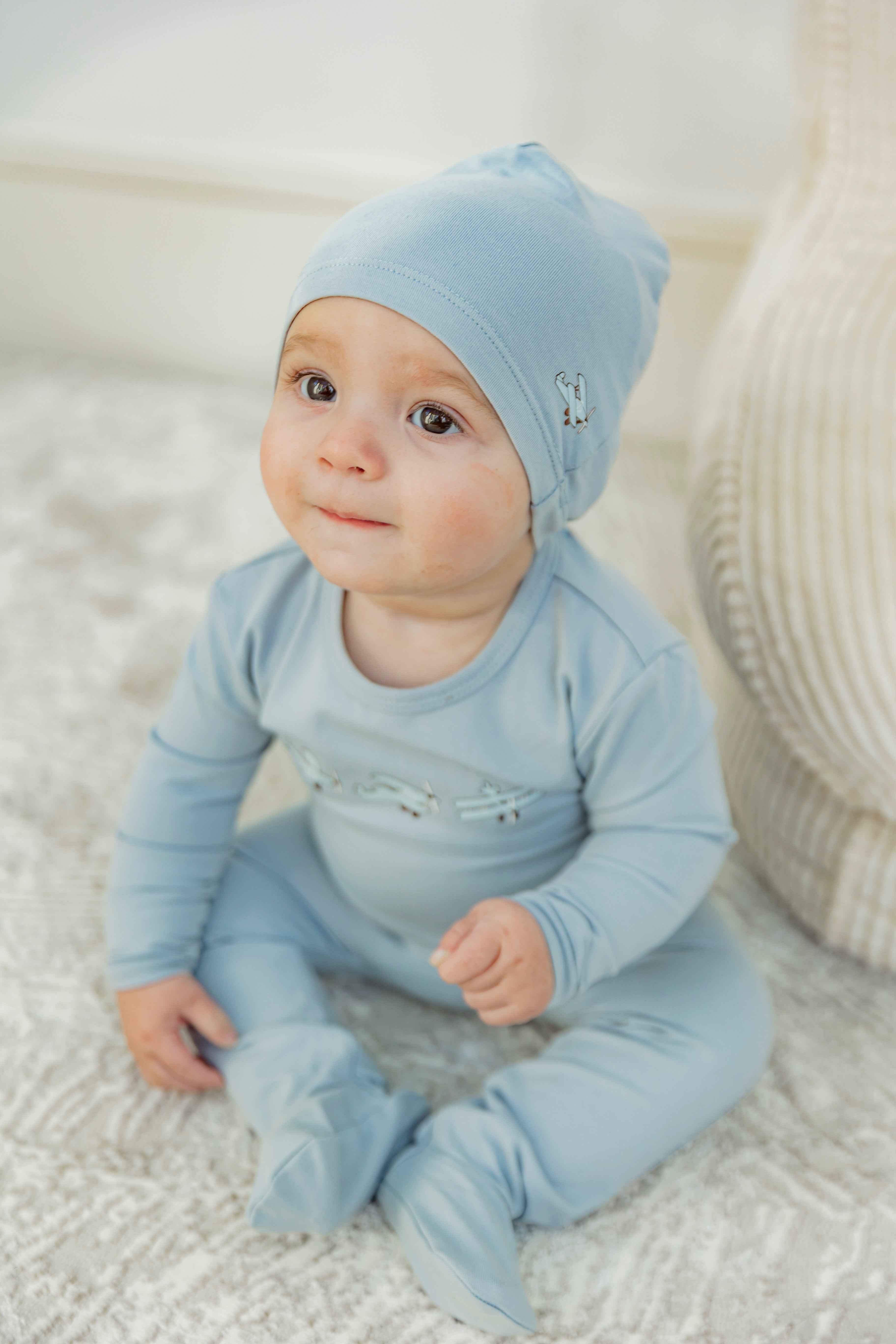 Balerina Plane Print Onesie with Hat