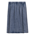 Washed Denim Midi Skirt