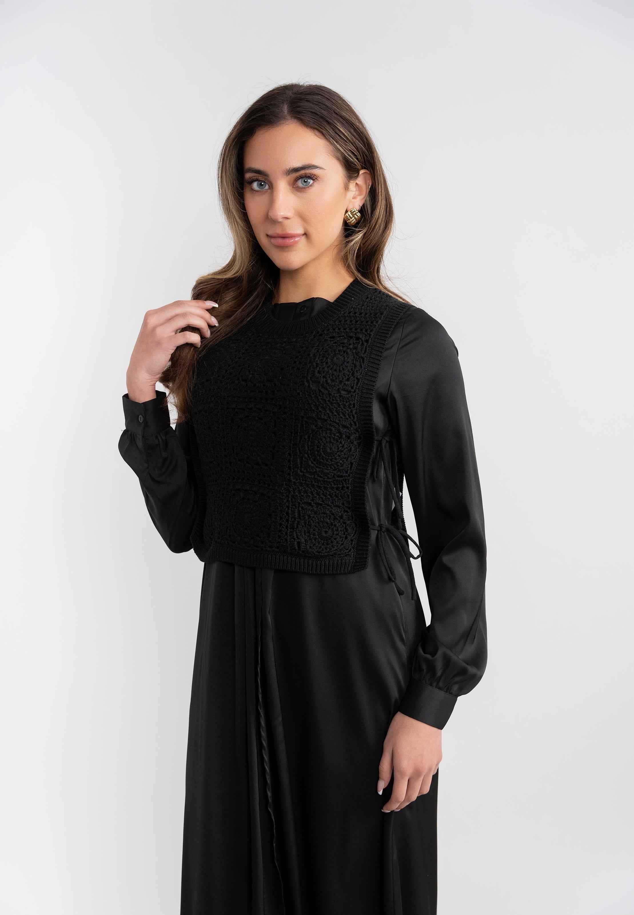 Midi Satin Shirt Dress