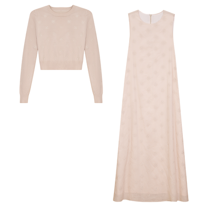 Midi Jumper with Embroidered Sweater