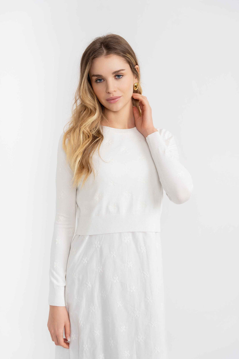 Midi Jumper with Embroidered Sweater