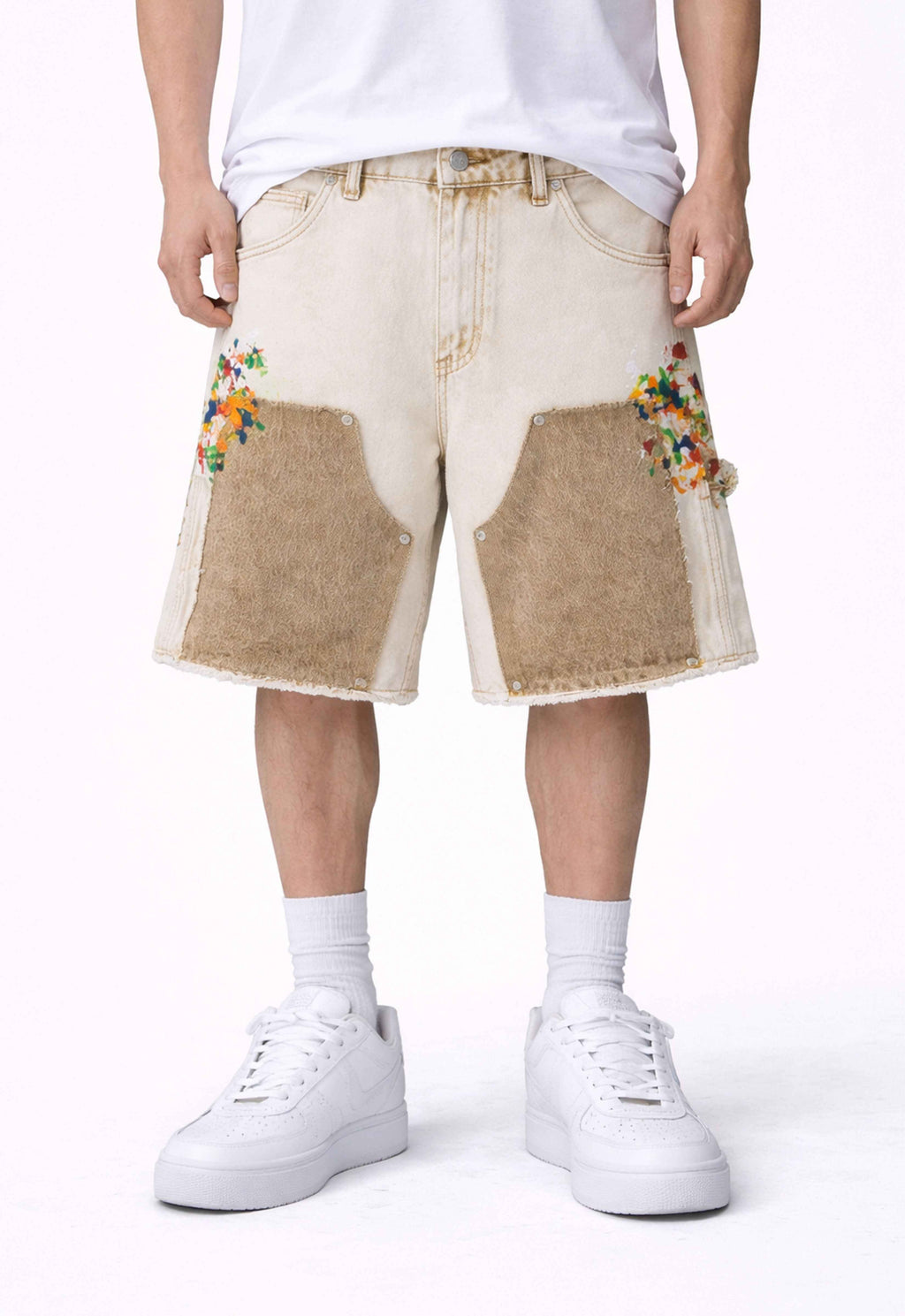 SAND SPLIT PAINTERS SHORTS
