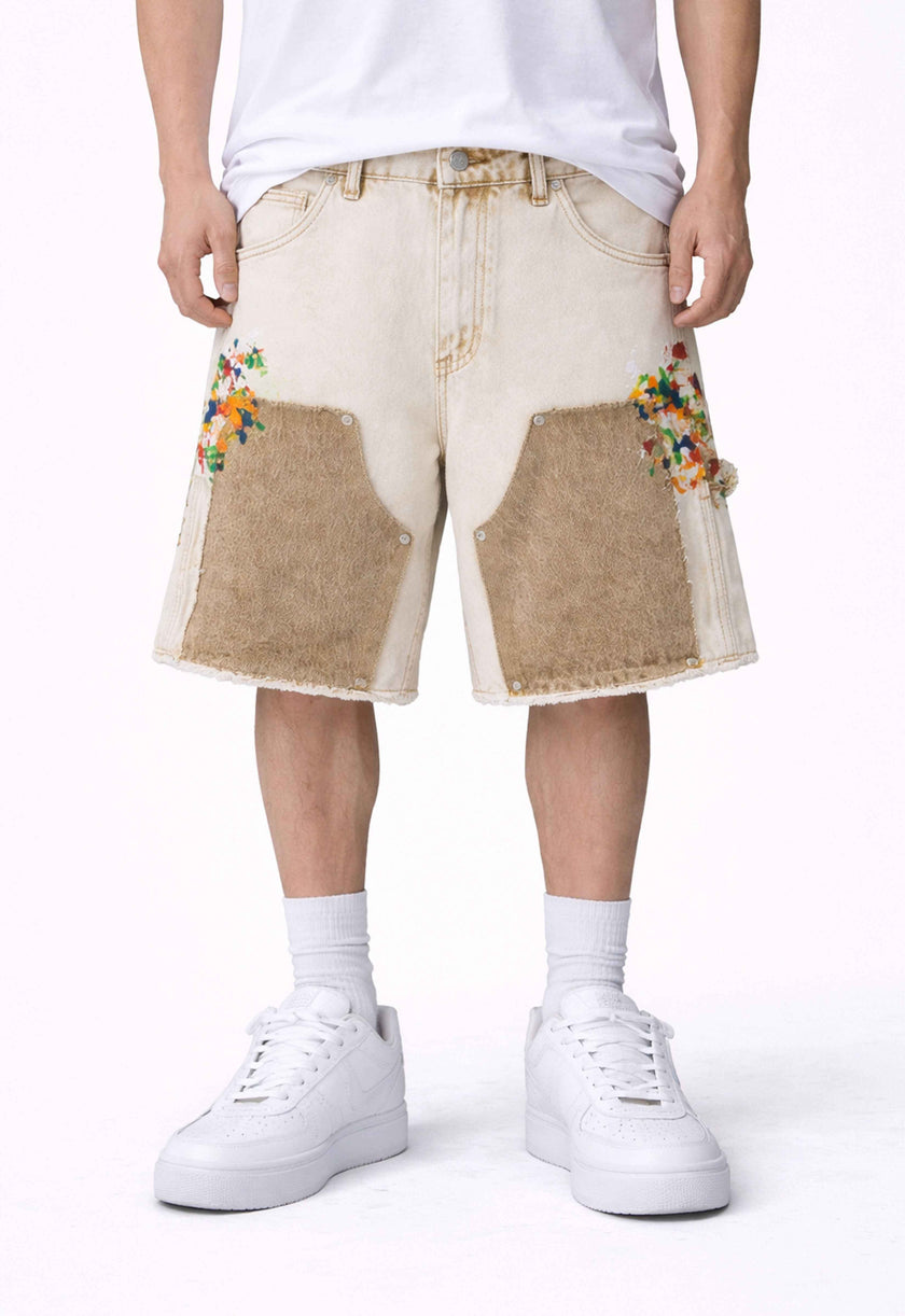 SAND SPLIT PAINTERS SHORTS