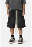 NOIR DRAWSTRING DENIM CARGO