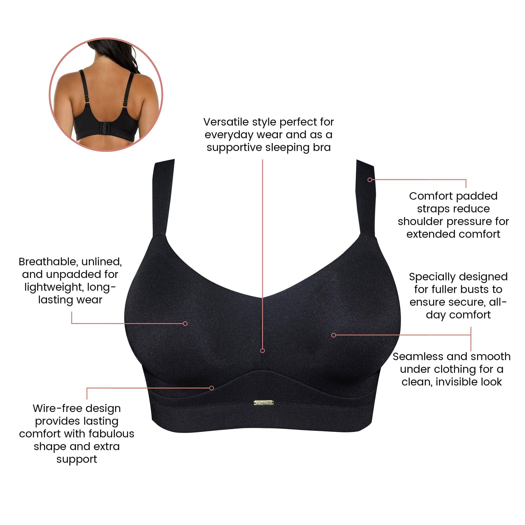 Holly Wire-Free Full Bust Padded Bra - Black