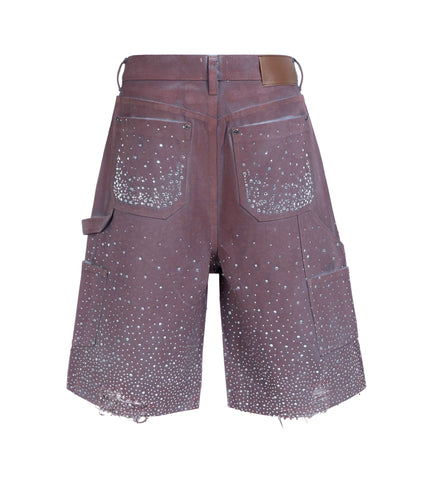 PLUM RHINESTONE SHORTS