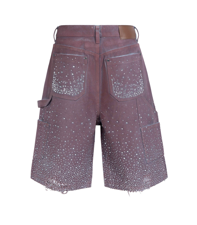 PLUM RHINESTONE SHORTS