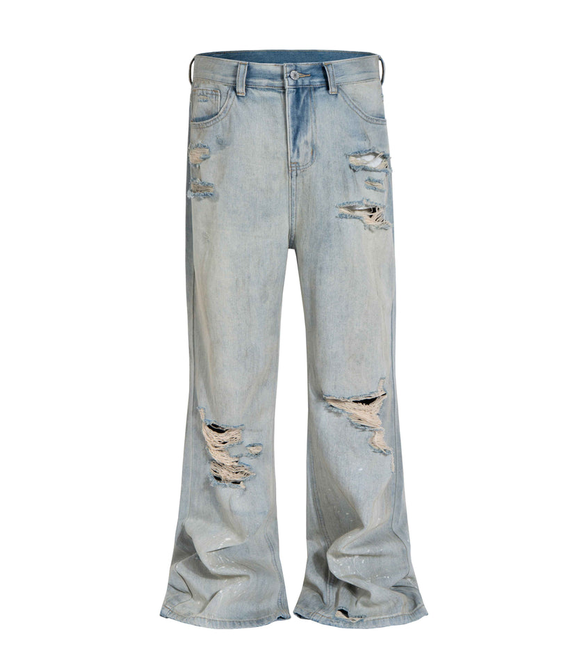STONE DESTRUCTION FLARE DENIM